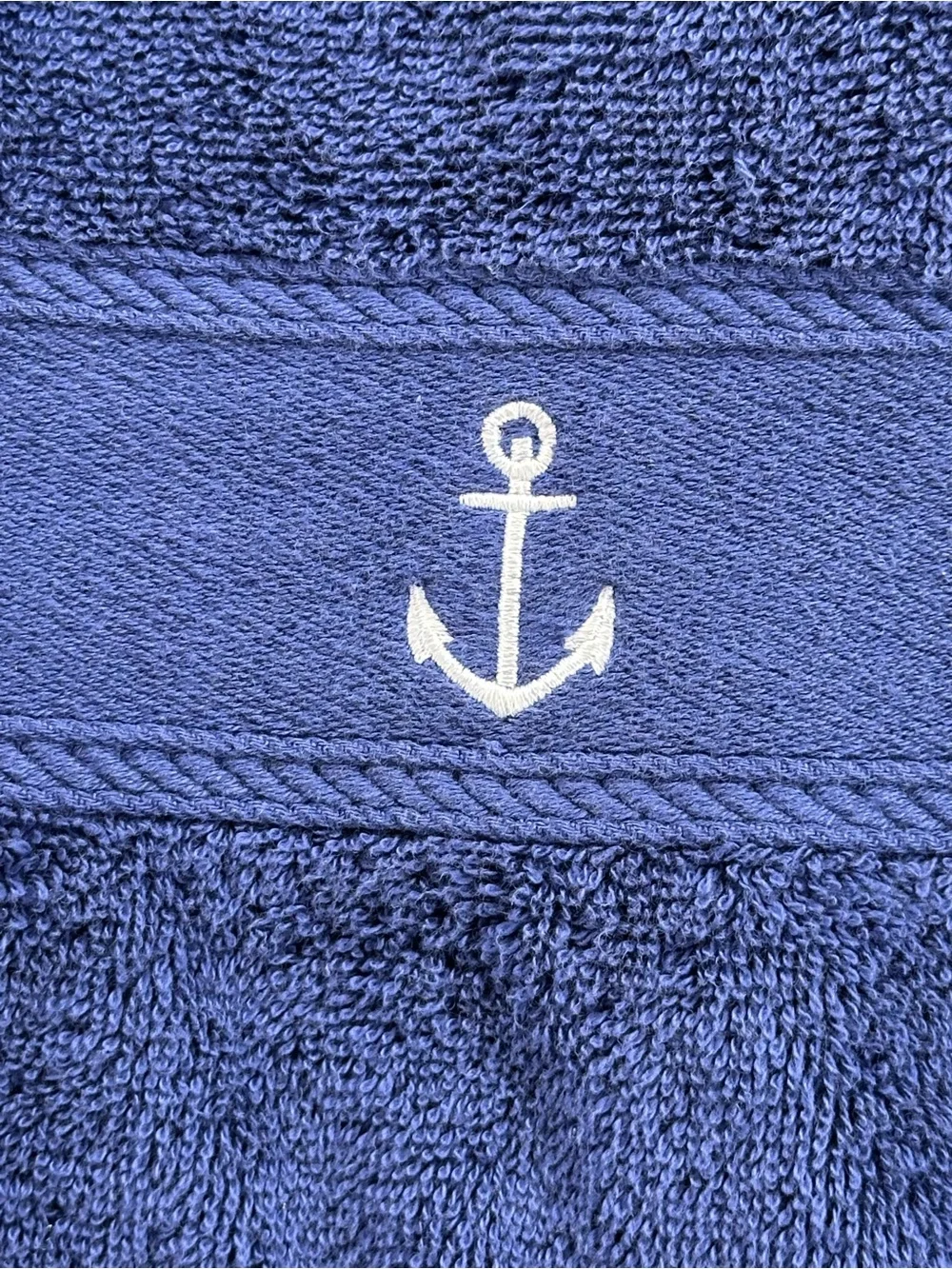 (2) Nautica Navy Blue Anchor Bath Towel 50x30